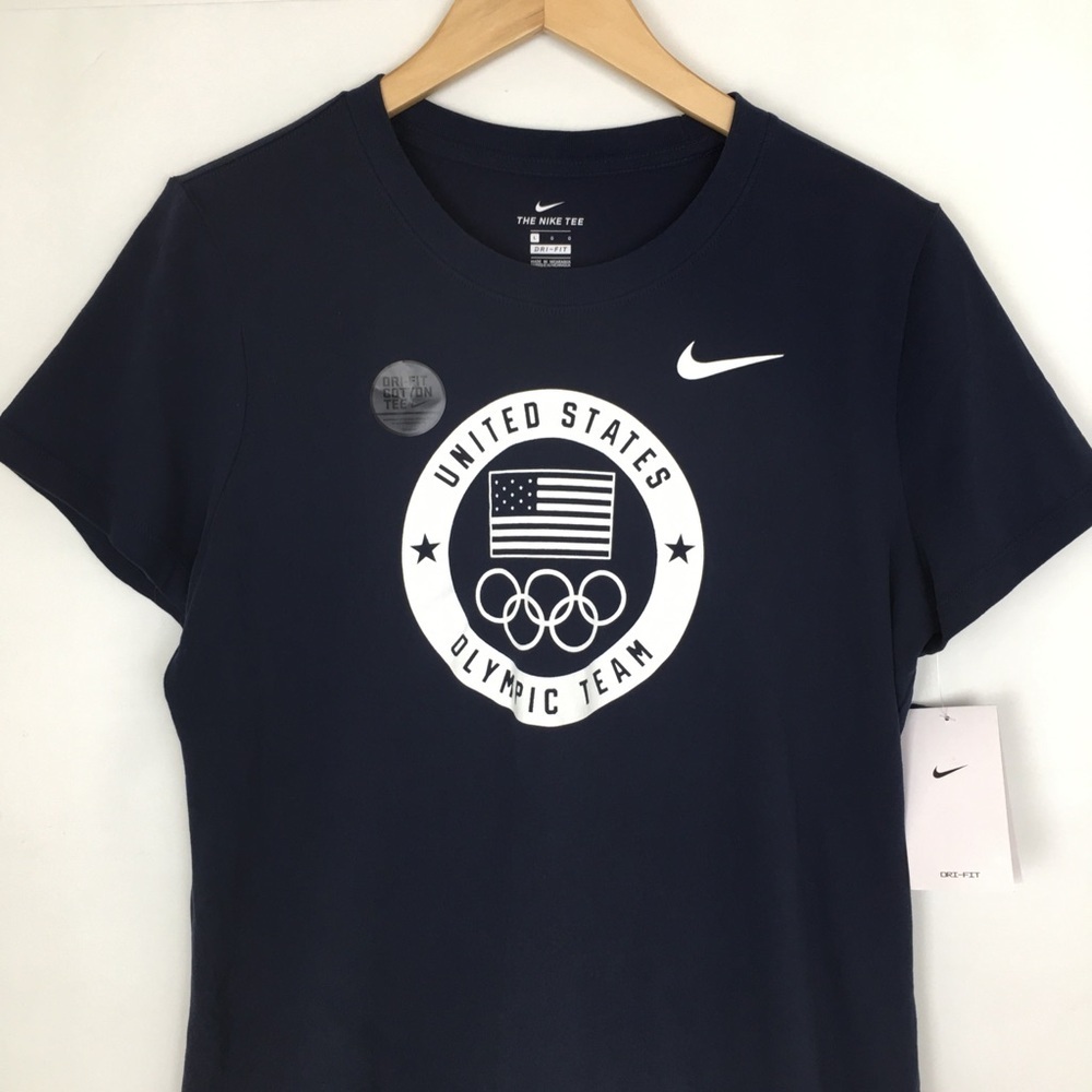 Nike The Nike Tee Team USA Olympic T-Shirt NEW Blue White Women’s Size Large - Picture 3 of 12